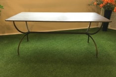 Outdoor rectangular Pompéa table with iron top