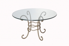 Table de repas Cyclade - ronde avec dalle de verre 