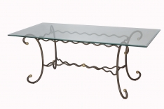 Table de repas Cyclade - rectangulaire avec plateau en verre