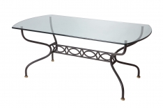Table de repas Evita - rectangulaire avec dalle de verre
